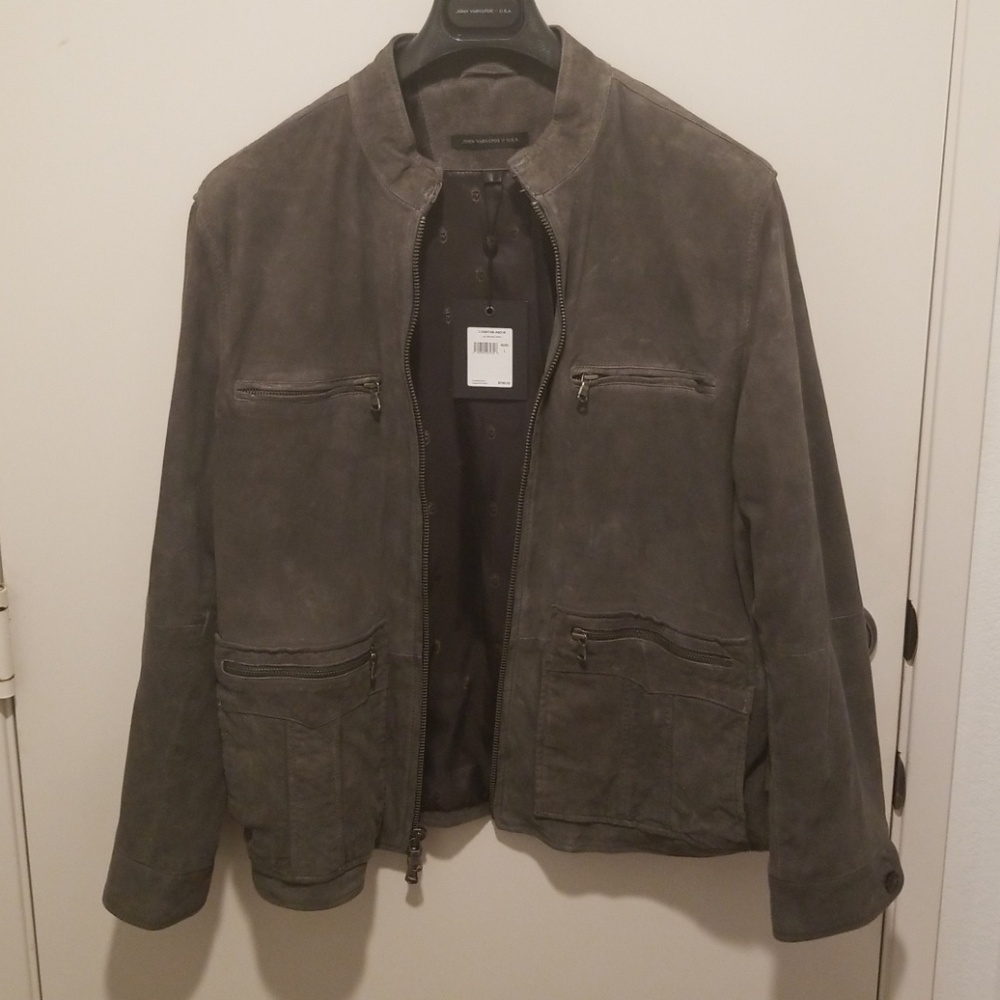 💥NWT John Varvatos Mens Grey Suede Jacket💥